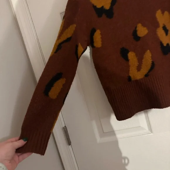 Madewell Leopard Intarsia Fulton Pullover Sweater - Picture 6 of 7
